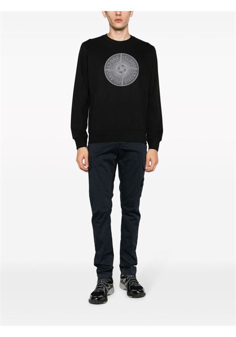 black and grey Industrial One cotton sweatshirt  STONE ISLAND | 791566559V0029